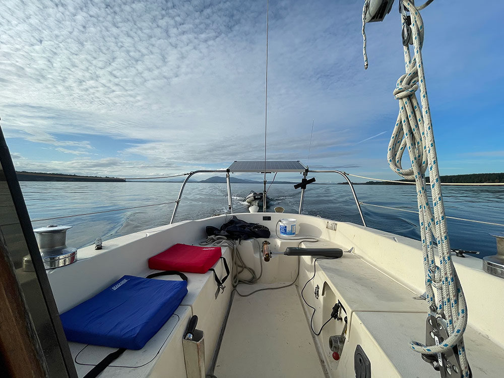 No one's steering the boat.