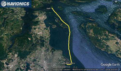 Navionics track to Cadboro Bay