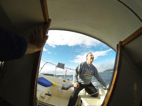 While Eric cowers below deck, the pirate faces the white squall head on!