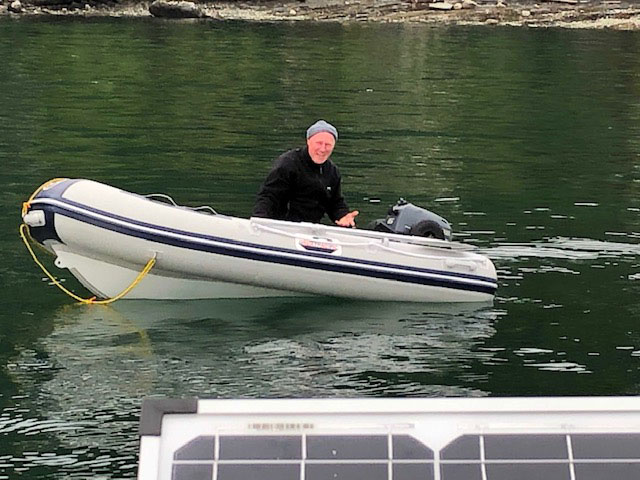 Commando Kevin leaves T2 to pick up Eric in Villages Bay, Mayne Island.