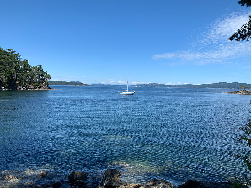 At anchor in Royal Cove. How's that for exposed?!