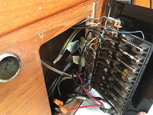 Dad's wiring. Looks fairly straight forward. No problem troubleshooting this bird's nest. Looks like he hired someone from India to wire it.