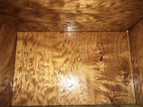 Of course I stained it. After all, even though no one will see it, it's beautiful ribbon grain maple.