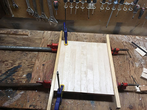 Last board. Needed to use the big clamps!