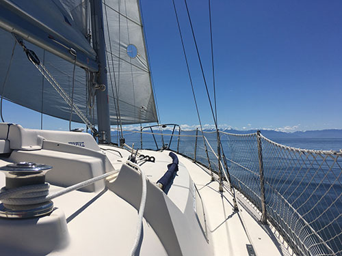 Ghosting along through Plumper Passage, bound for the Olympic Peninsula.