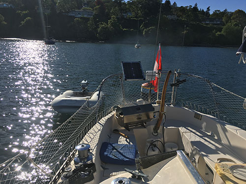 Back on the mooring buoy, dinner is 'on the barby'