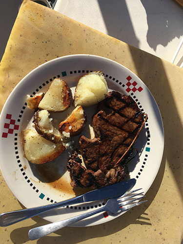$17 Rib-eye and baked potatoes. Yummmmmmmm. 