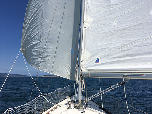 Winging the jib South of James Island