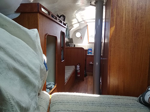 The view aft from the v-berth.