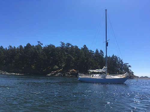 Anchored off Rum Island.