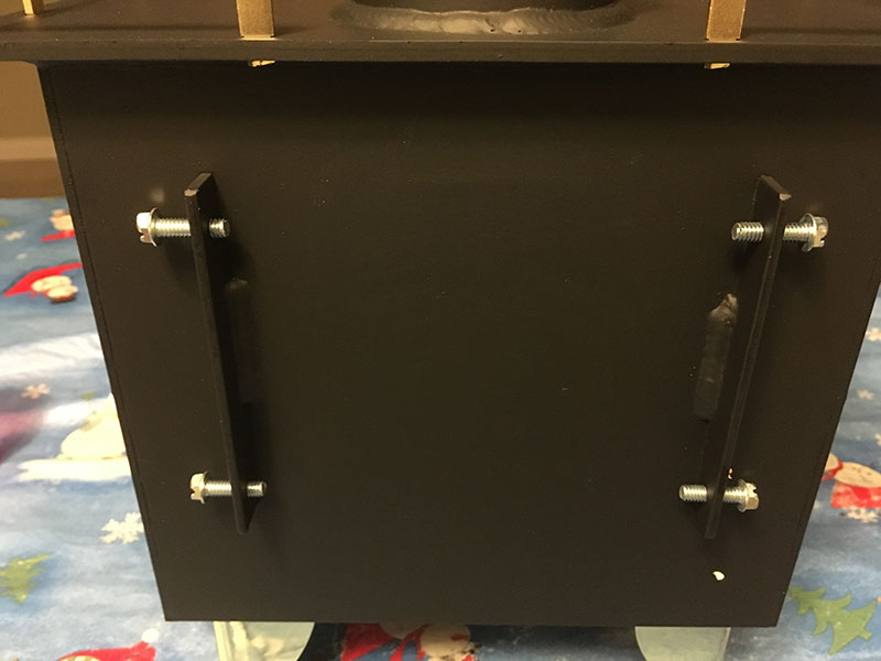 Mounting hardware was not included, so I made my own out of a ten dollar piece of angle iron.