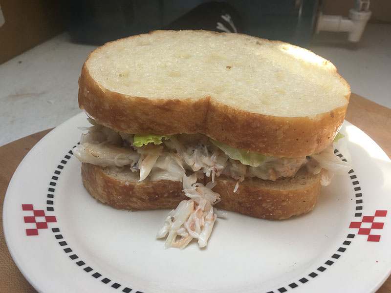 Lunch. Crab on Portofino sourdough bread!