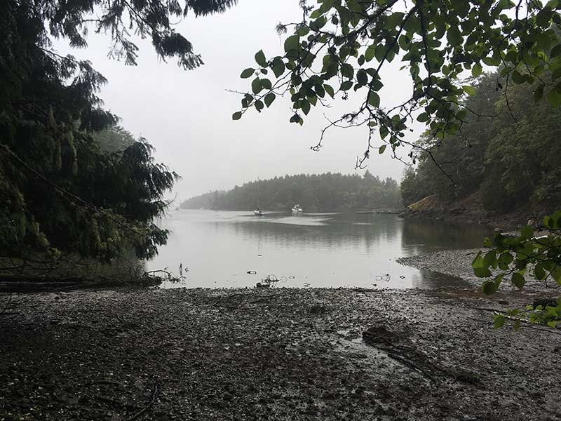 Trouper 2 at anchor in Glenthorne Passage, Prevost Island.