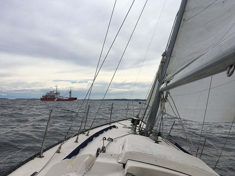 Returning from U.S. waters, the Canadian Coast Guard was sent to escort me home.
