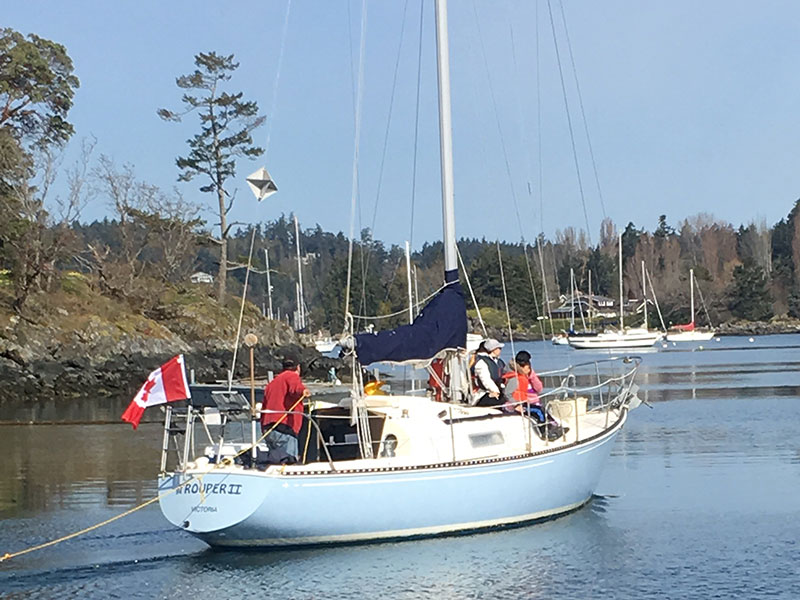 Leaving Tsehum Harbour for a Sail to Portland Island