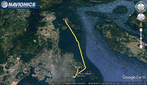Sailing the Gulf Islands Navionics Track