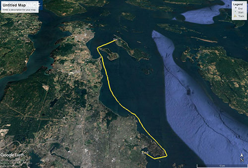 Exploring Sidney Spit Navionics track