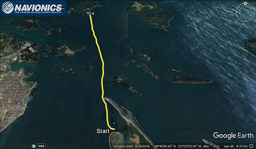 navionics track sailing to Portland Island