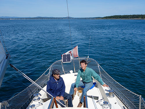 Dad with Barnucka at the helm.