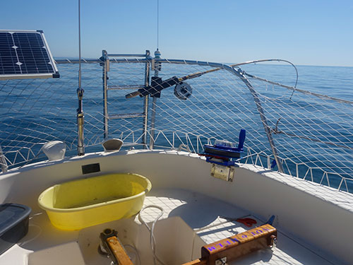 Fishing gear set, waiting for a strike.