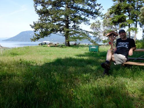 Picnic area overlooking Saltspring Island.