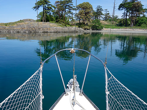 At anchor off Chatham Island.