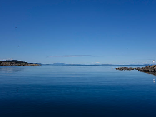 Looking North on Haro Strait from anchorage at Chatham Island.
