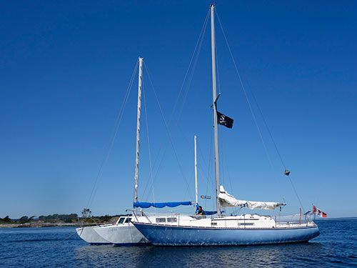 Along side Inkla at Chatham Island