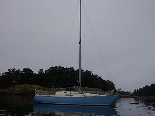 Trouper II at anchor in Puget Cove.