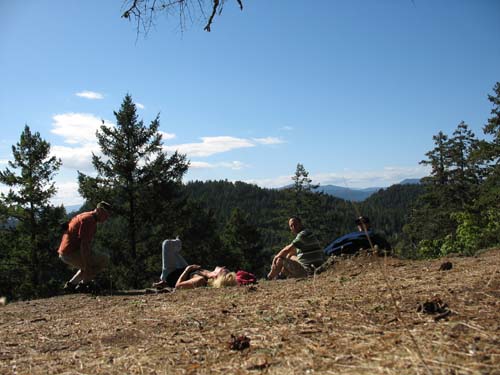 Resting on the ridge after our hike up Mt. Parke.