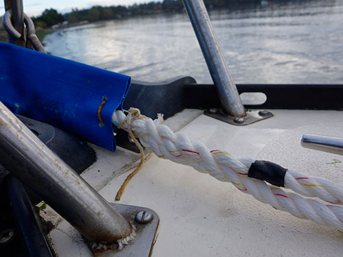 My first attempt at rope splicing held