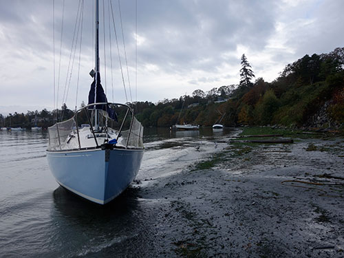 Another shot of T2 with the other two casualties of the storm in the background. The boat leaning over had her hull shattered on a rock, so she destined for the scrap yard