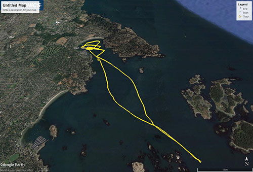 Navionics track Sailing in Cadboro Bay