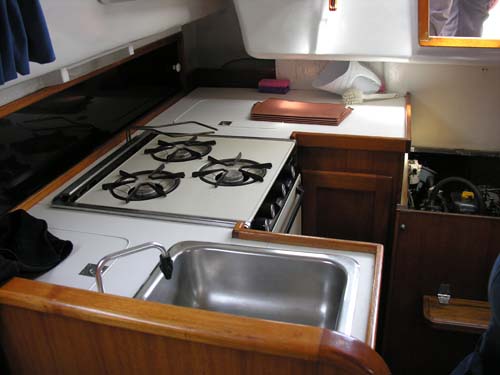 The galley. I'm making a maple cutting board/sink cover to increase counter space.